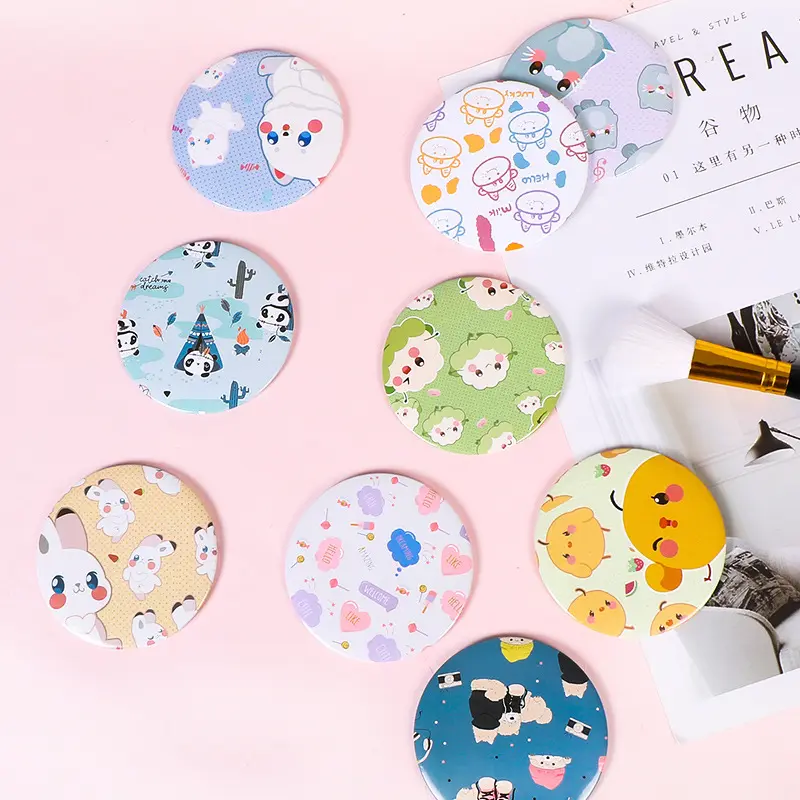 Tinplate small gift mirror Korean version sweet and cute little mirror body mirror makeup mirror mirror makeup  hand mirror