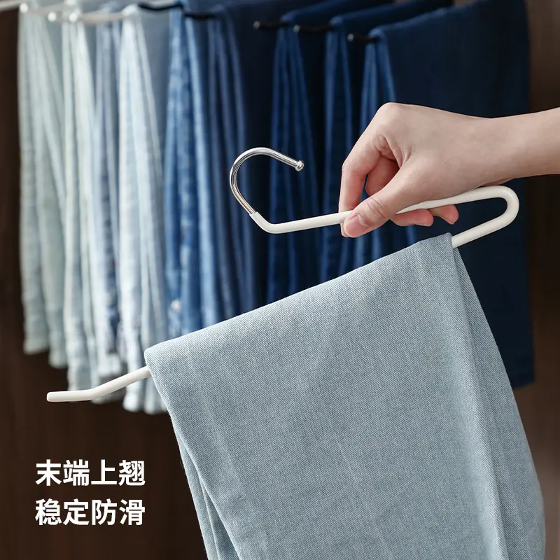 Pants rack non-slip and seamless pants hanging high manganese steel hat silk scarf wardrobe storage hanger hangers hanger