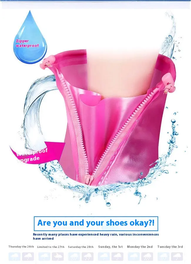 Non-slip wear-resistant waterproof shoe cover rain boot cover with waterproof layer shoe protector shoes cover rain waterproof