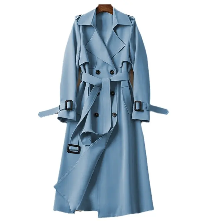 Trench Coat for Women's Temperament Commuting Korean Version of Small Popular British Style Long Coat Coats Trench Coats