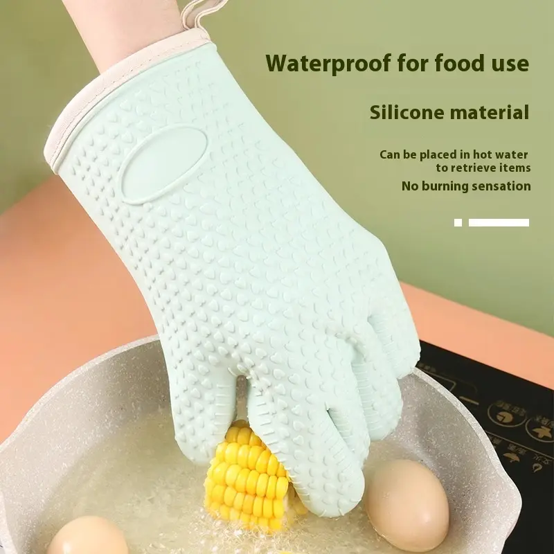 Silicone kitchen anti-scalding gloves high temperature microwave oven gloves baking gloves oven gloves heat resistant
