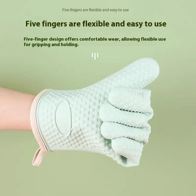 Silicone kitchen anti-scalding gloves high temperature microwave oven gloves baking gloves oven gloves heat resistant