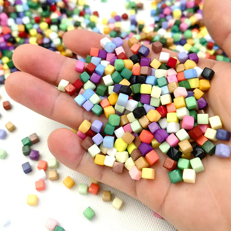 4X4mm small particle mosaic acrylic mosaic square beads non-porous square handmade DIY material