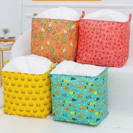 Clothes storage bag Bundle mouth pull-out dust storage basket Home clothes finishing packing bag Moving bag foldable storage box