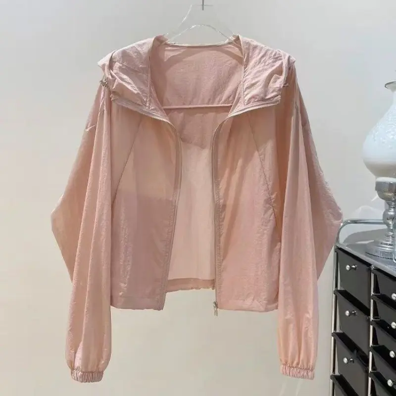 Temperament breathable sunscreen clothes women's thin cardigan sunscreen jacket spring and summer hooded sunscreen clothes