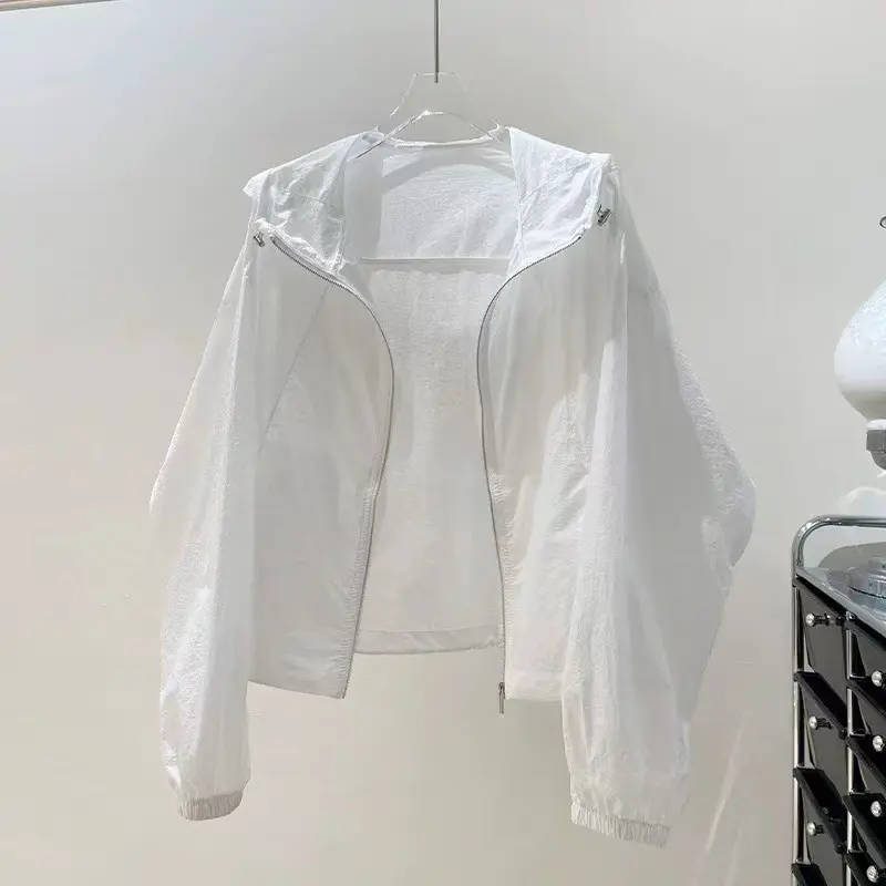 Temperament breathable sunscreen clothes women's thin cardigan sunscreen jacket spring and summer hooded sunscreen clothes