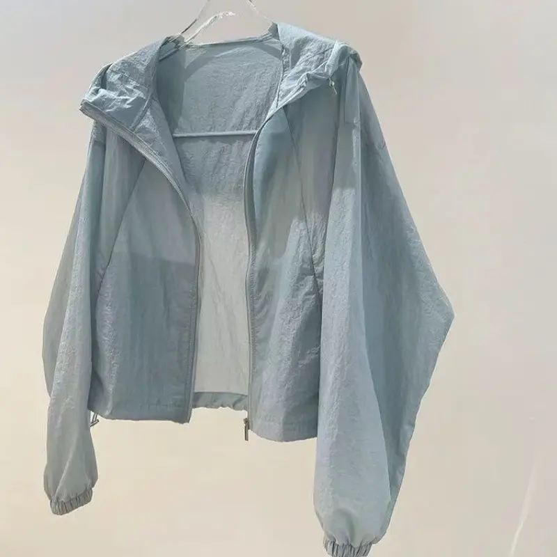 Temperament breathable sunscreen clothes women's thin cardigan sunscreen jacket spring and summer hooded sunscreen clothes