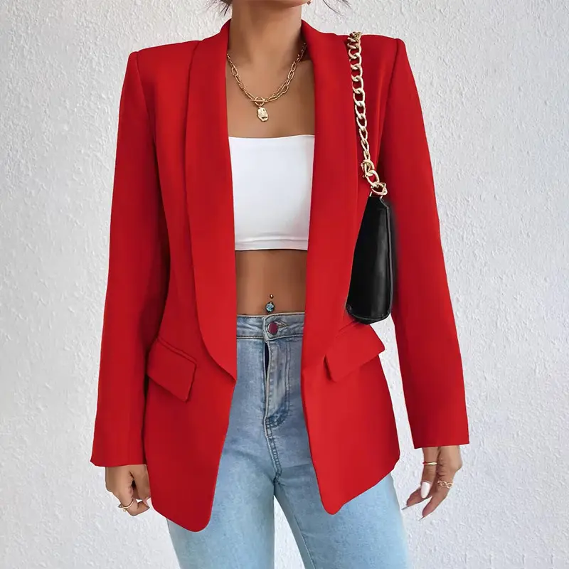 Red new small suit commuter spring and autumn coat top women's versatile fashion blazer women coat