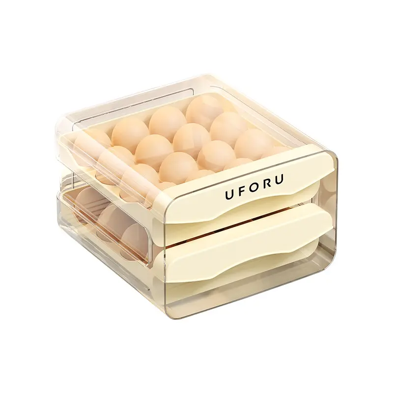 Egg storage box Refrigerator can be stacked drawer type food grade kitchen household double layer large capacity grid egg box