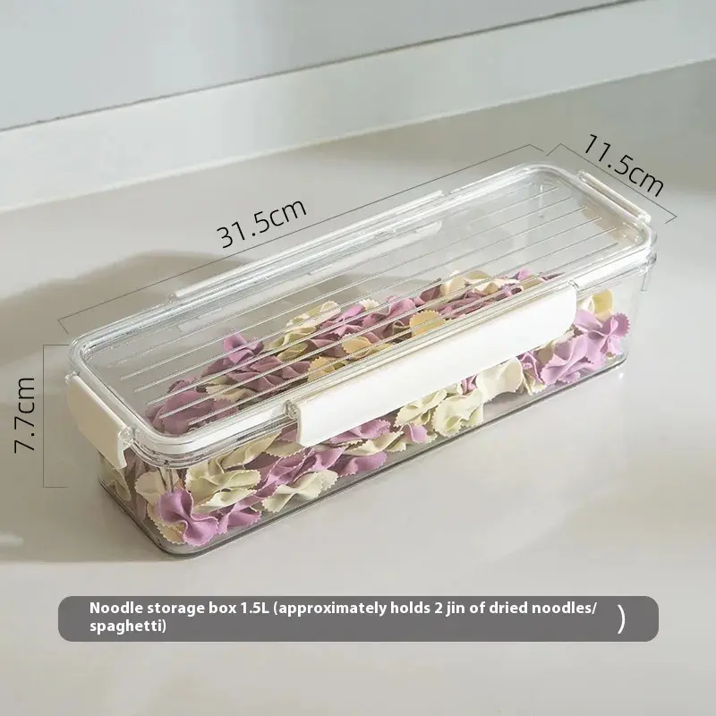 Noodle storage box Food grade rectangular pasta storage cylinder Noodle bucket Moisture-proof sealed tank kitchen storage