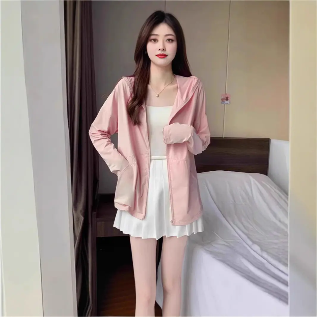 Ice silk purple sunscreen clothing women's loose casual sunscreen clothing cardigan top jacket cropped cardigan white cardigan