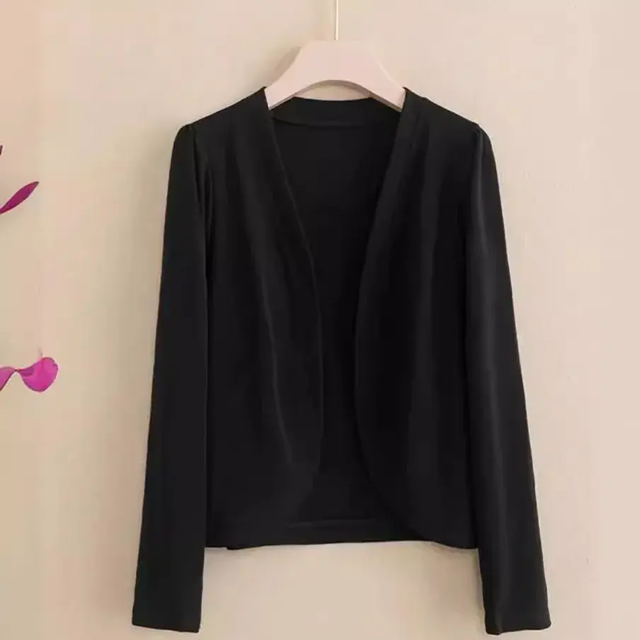 solid-color ice silk cardigan with shawl and anti-sun shoulder pads is fashionable and versatile, showing  white cardigan