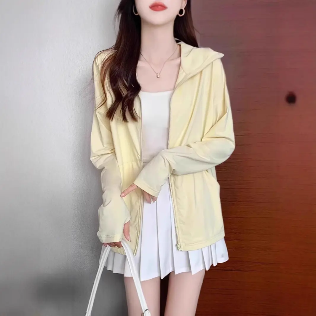 Ice silk purple sunscreen clothing women's loose casual sunscreen clothing cardigan top jacket cropped cardigan white cardigan