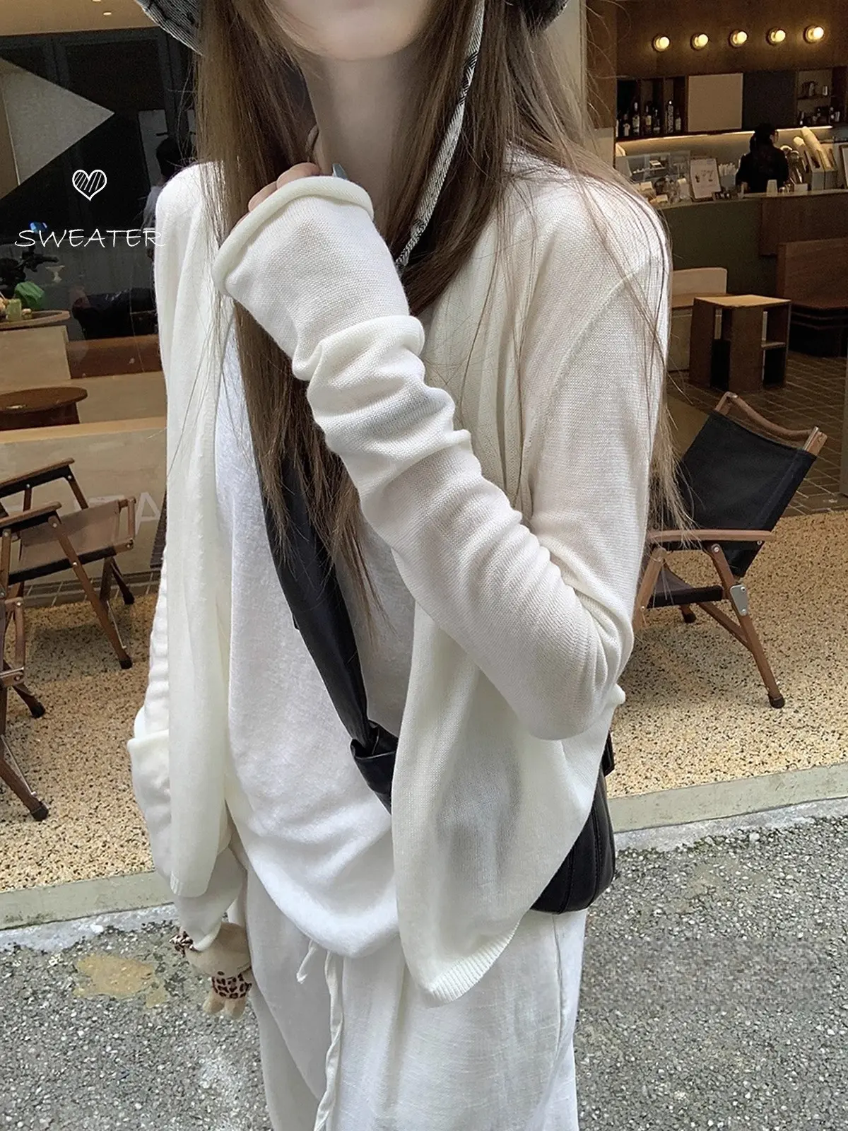 Light and relaxed knitted cardigan women's spring sunscreen blouse foreign style age-reducing fashion top cardigans