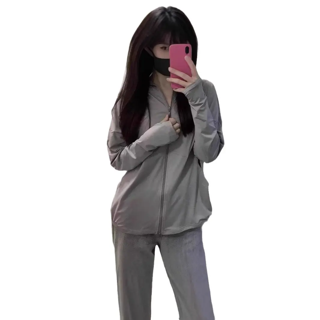 Ice silk purple sunscreen clothing women's loose casual sunscreen clothing cardigan top jacket cropped cardigan white cardigan
