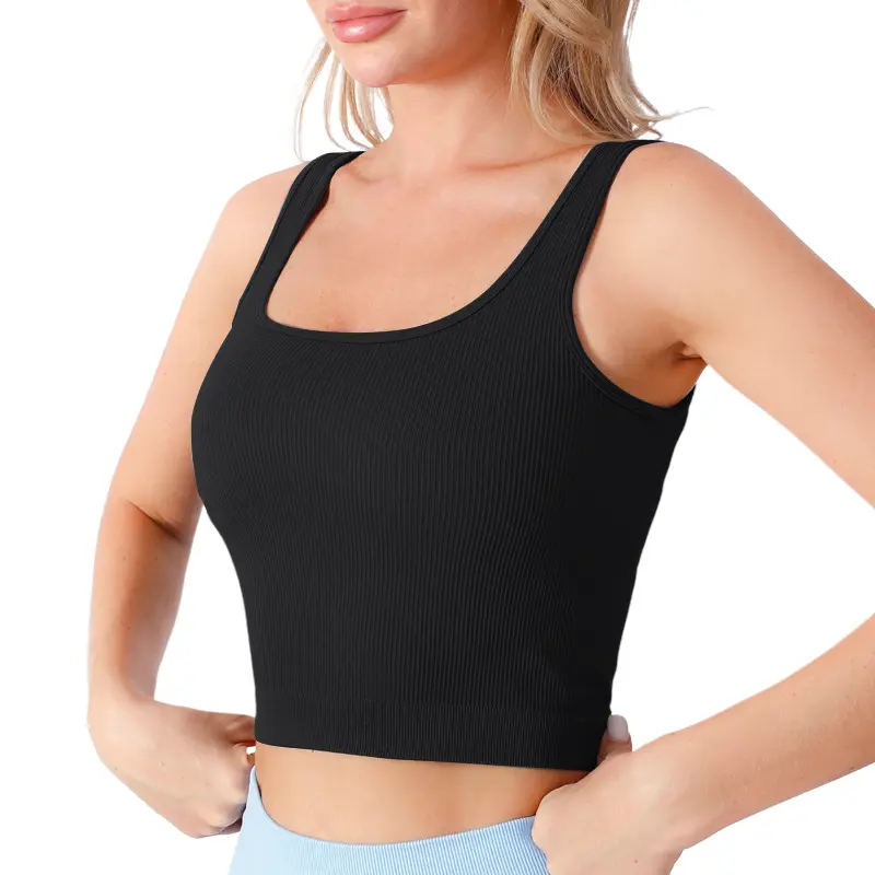 Threaded Sleeveless Fitness Yoga Breathable Sports Vest Beautiful Back Traceless Pilates Yoga Top