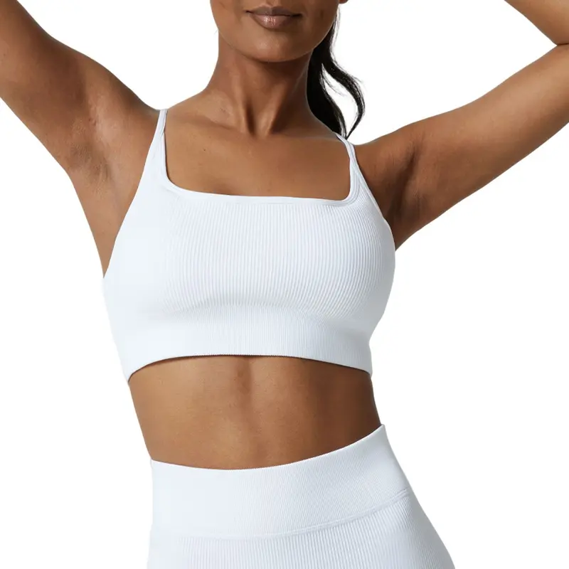Threaded yoga top with chest pad, beautiful back, sports underwear, bra, vest, summer shock-proof underwear, large sport bra