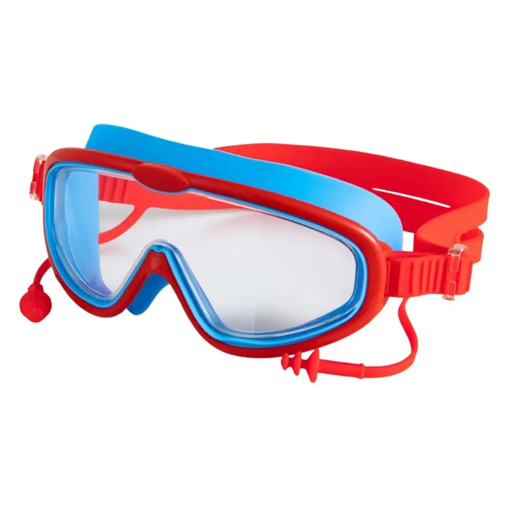 Big Frame Swim Children Goggles Anti-Fog Wide View Scuba Diving Swimming Glasses with Earplugs for Adult Youth Swim Eyewear
