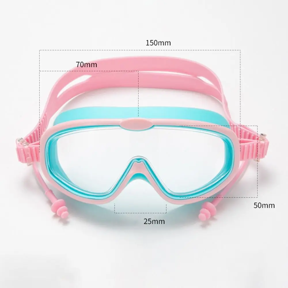 Big Frame Swim Children Goggles Anti-Fog Wide View Scuba Diving Swimming Glasses with Earplugs for Adult Youth Swim Eyewear