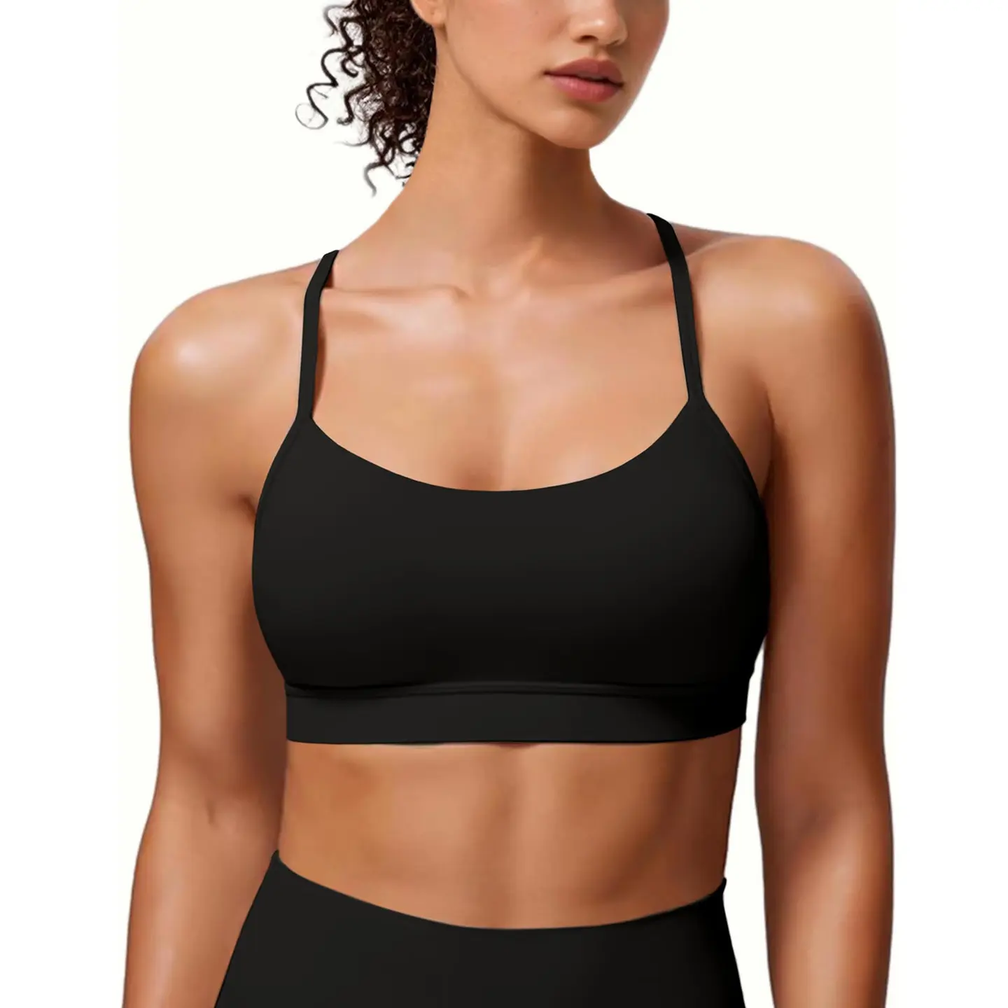 Sling sports underwear, thin shoulder straps, beautiful back, shockproof and skin-friendly, nude fitness vest, high elastic yoga