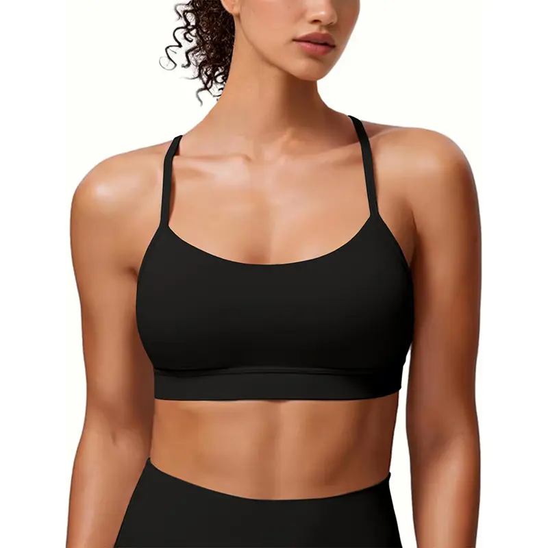 Sling sports underwear, thin shoulder straps, beautiful back, shockproof and skin-friendly, nude fitness vest, high elastic yoga