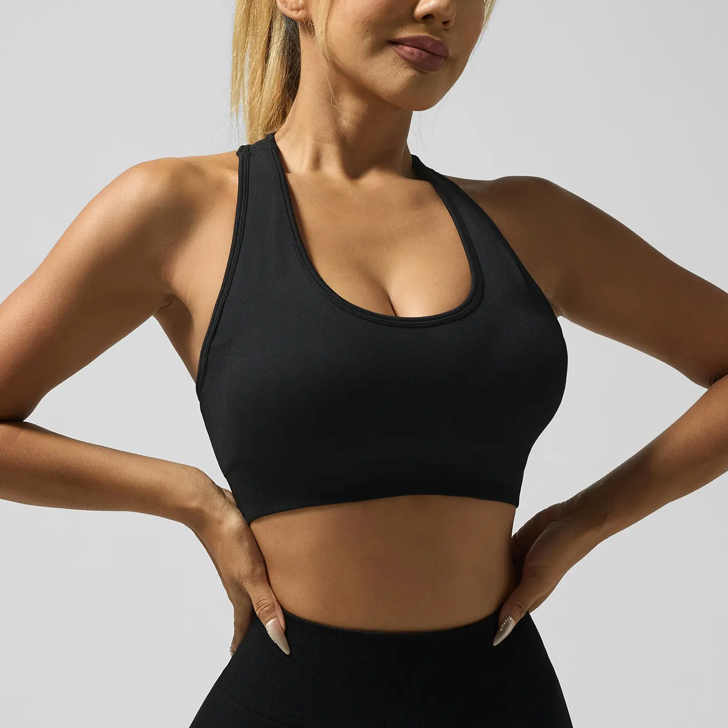 Beautiful back U-neck neck bra, shock-proof running fitness clothes, sports underwear, yoga clothes, vest, breathable