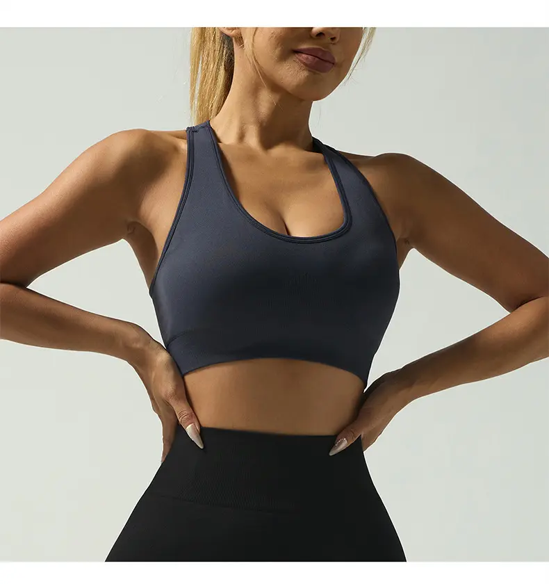 Beautiful back U-neck neck bra, shock-proof running fitness clothes, sports underwear, yoga clothes, vest, breathable