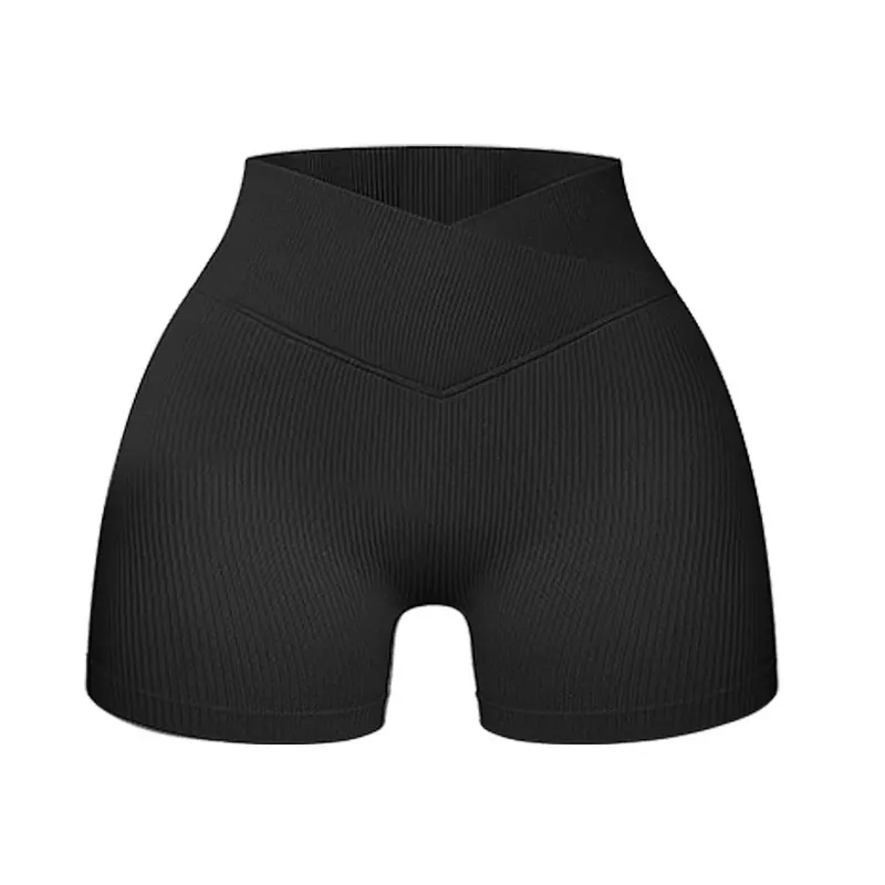 Cross Waist Threaded Seamless High Elastic Three-Point Yoga Pants Fitness Pants Sports Running Yoga Shorts gym shorts