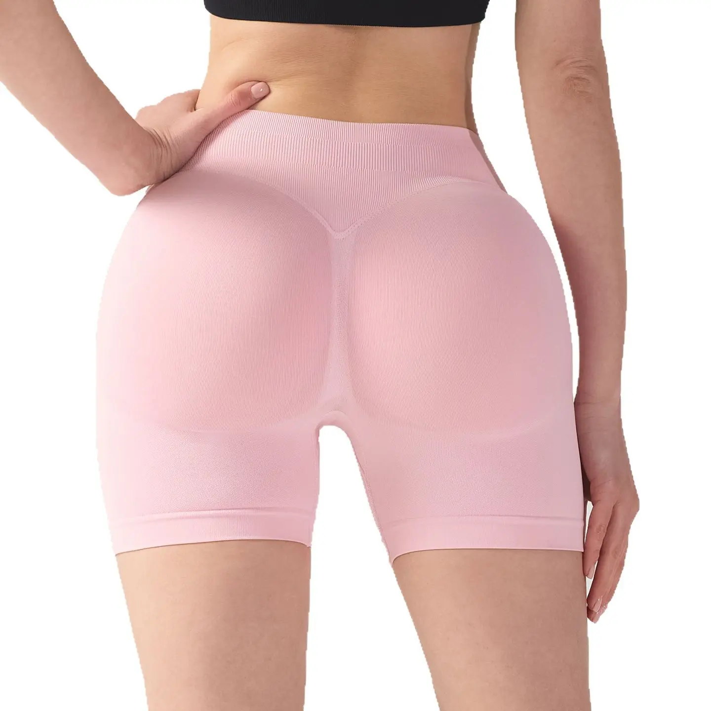 High Elastic Hip Lift Fitness Yoga Shorts Peach Hip No Embarrassment Line Pilates Medium Intensity Training Sports Shorts