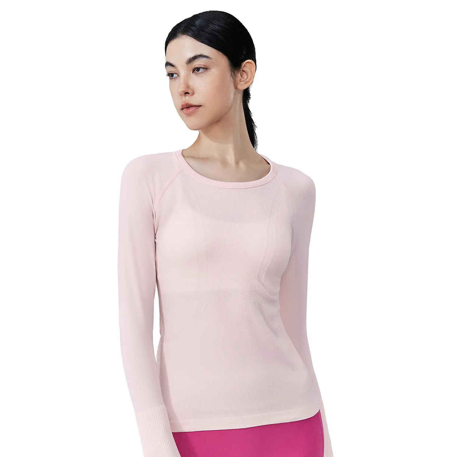 Seamless yoga clothes, long sleeves , slim and thin, advanced sense of running fitness, sports tops, women's fitness