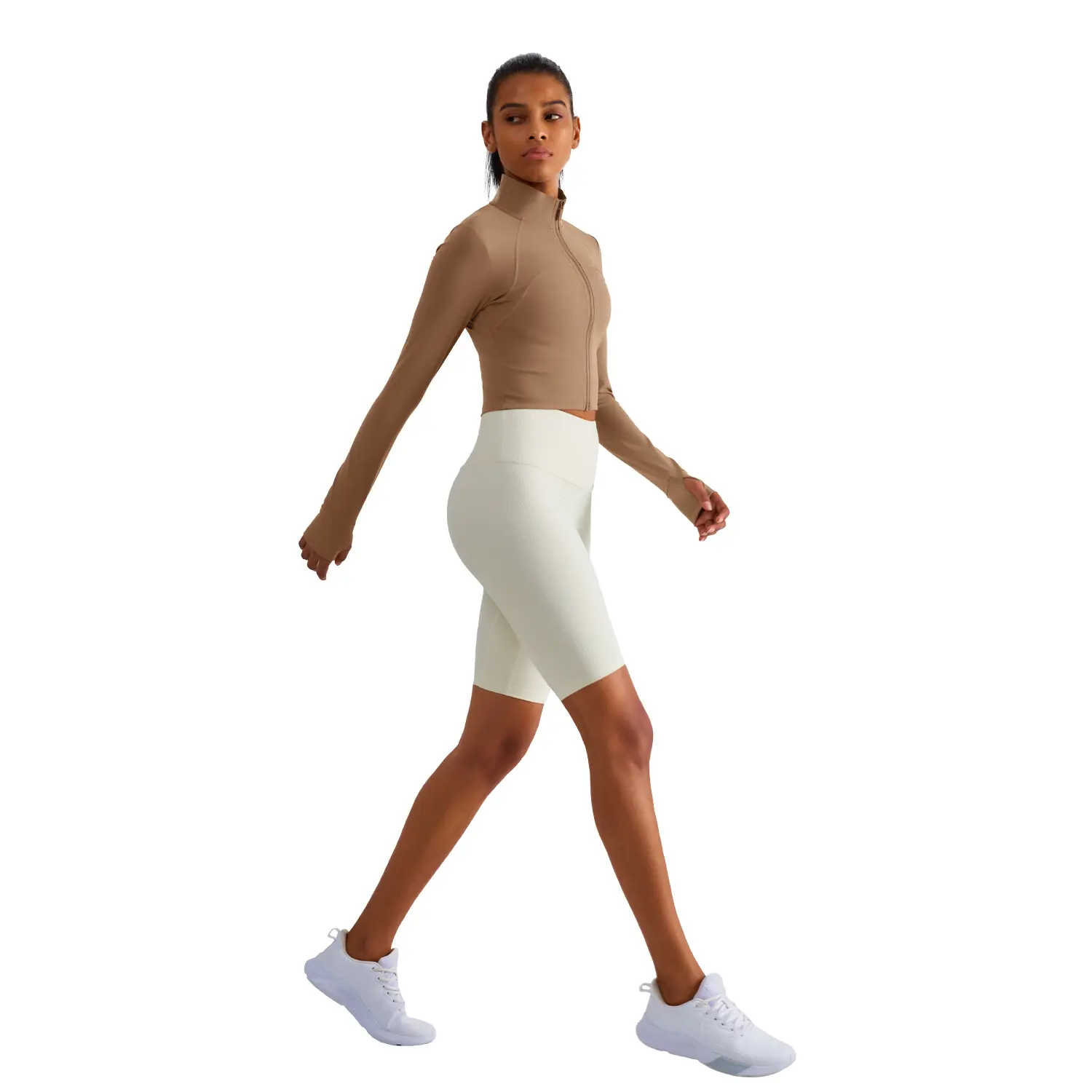 neck yoga clothes women's sports long-sleeved jackets temperament fitness clothes yoga training running clothes yoga tops women