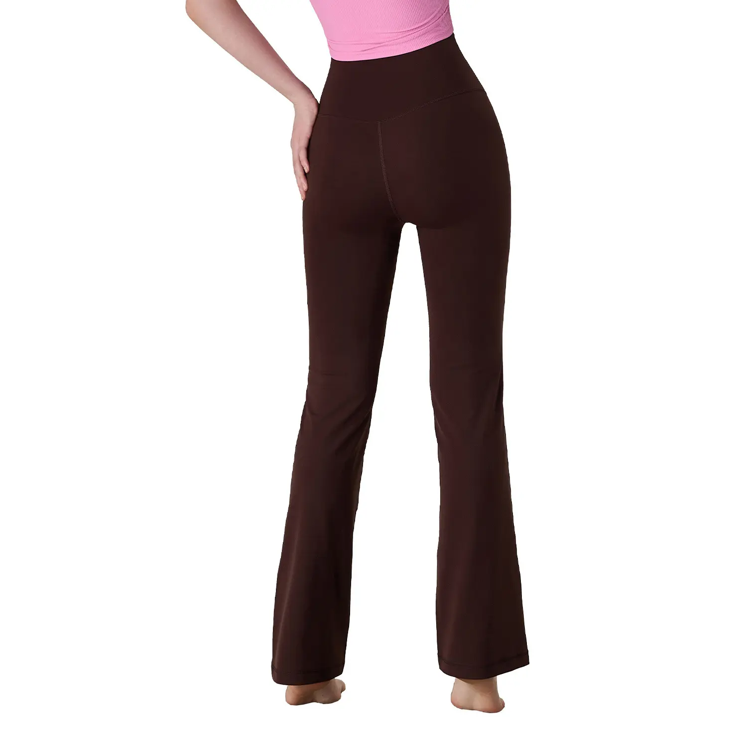 Naked high waist hips slightly pulled pants women's wide legs no embarrassment line yoga pants outdoor sports yoga fitness pants