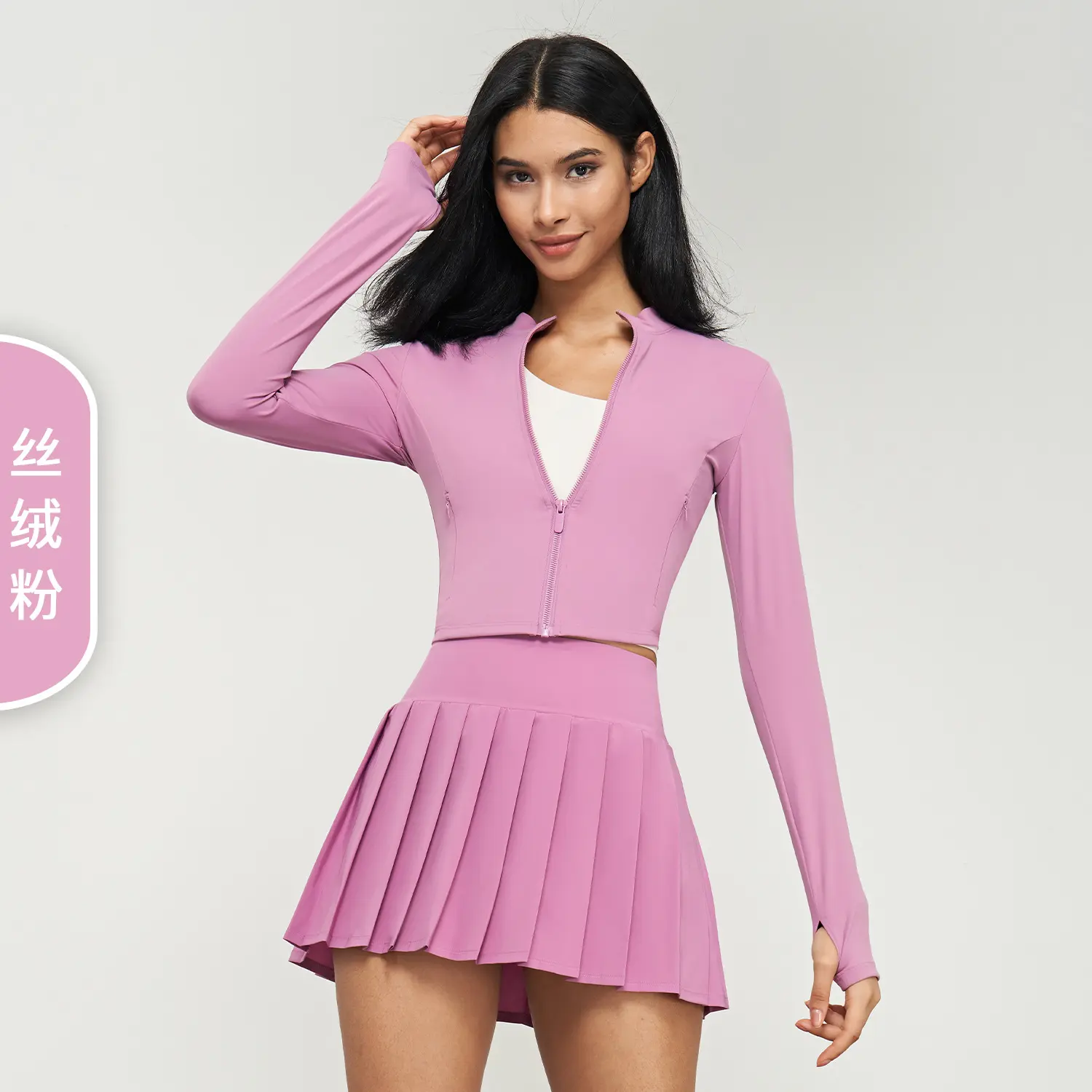 Long Sleeve Yoga Clothing Women's Skinny Short Zipper Fitness Clothing Casual Running Sports Yoga Jacket workout tops for women