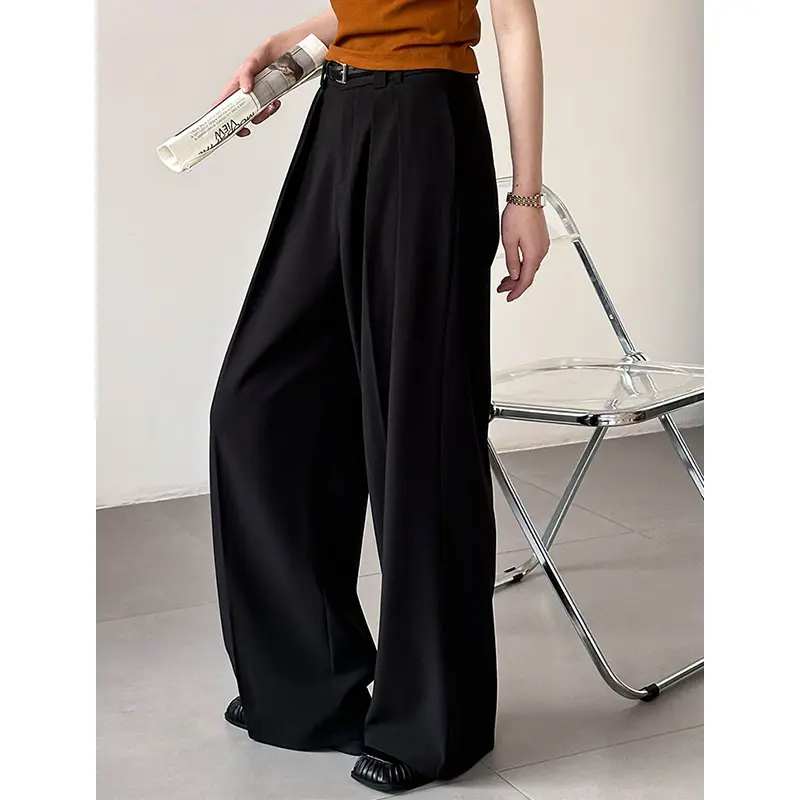 Tachibana suit pants high waist thin drape loose retro senior casual pants women pantalones