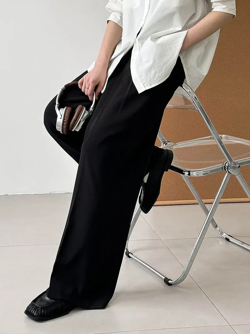 Tachibana suit pants high waist thin drape loose retro senior casual pants women pantalones