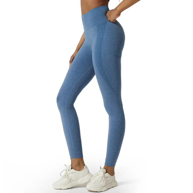 High elastic smile yoga pants sports seamless fitness pants tight yoga pants high waist belly training cycling pants