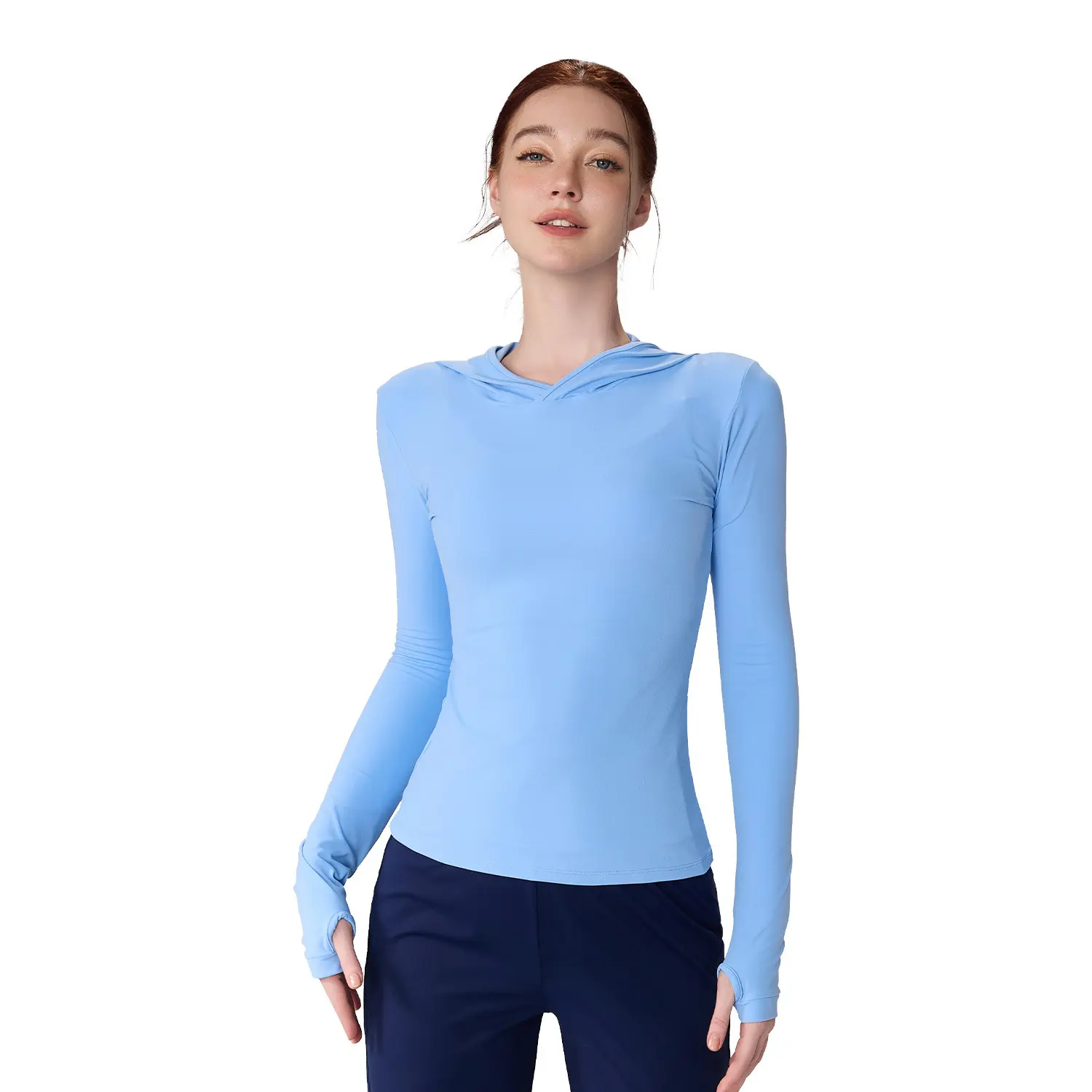Hooded Fitness Clothing Slim Yoga Long Sleeve Training Running Sports Top workout tops for women sport shirt gym top women