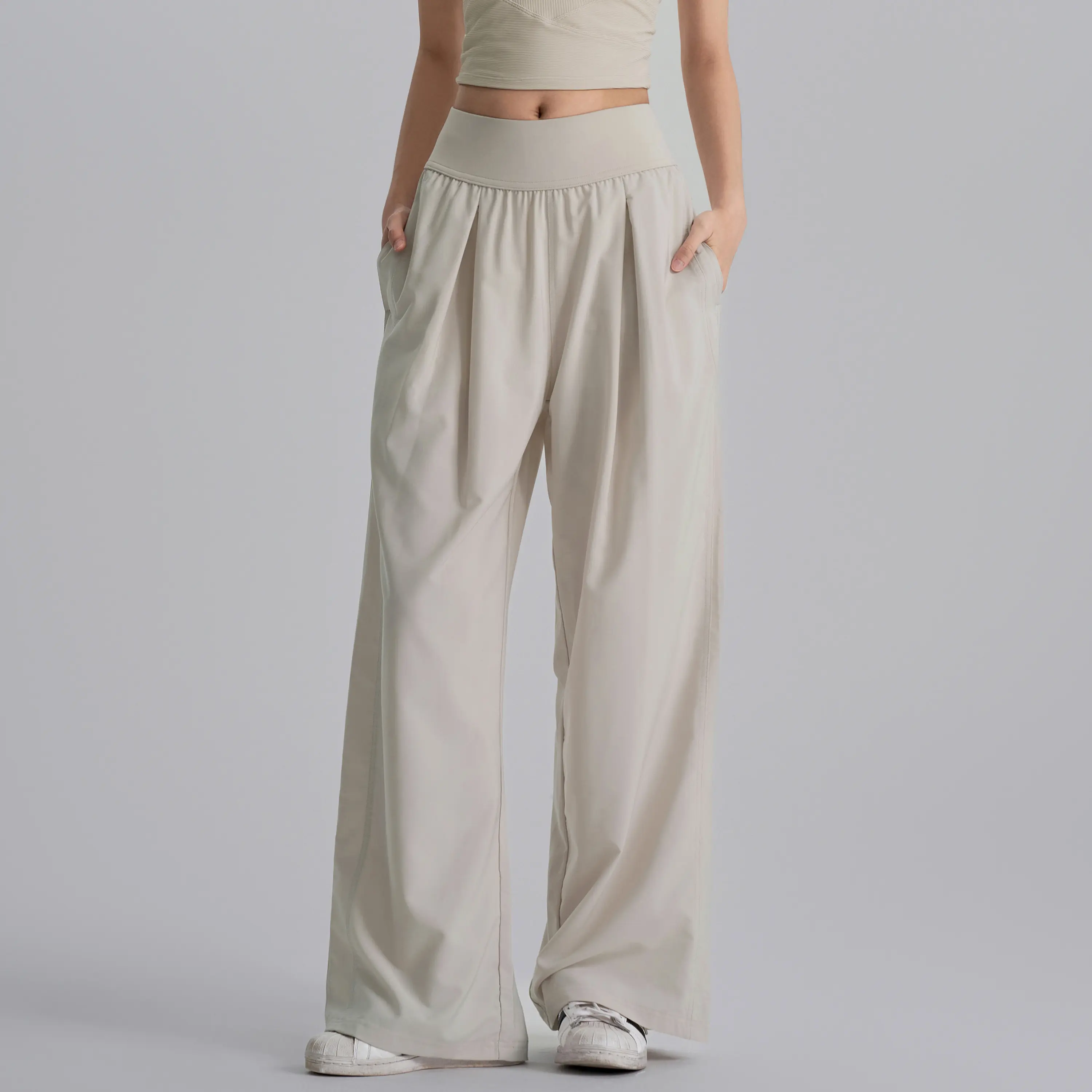 Loose yoga wide-leg pants breathable quick-drying sports trousers outdoor casual fitness running straight pants