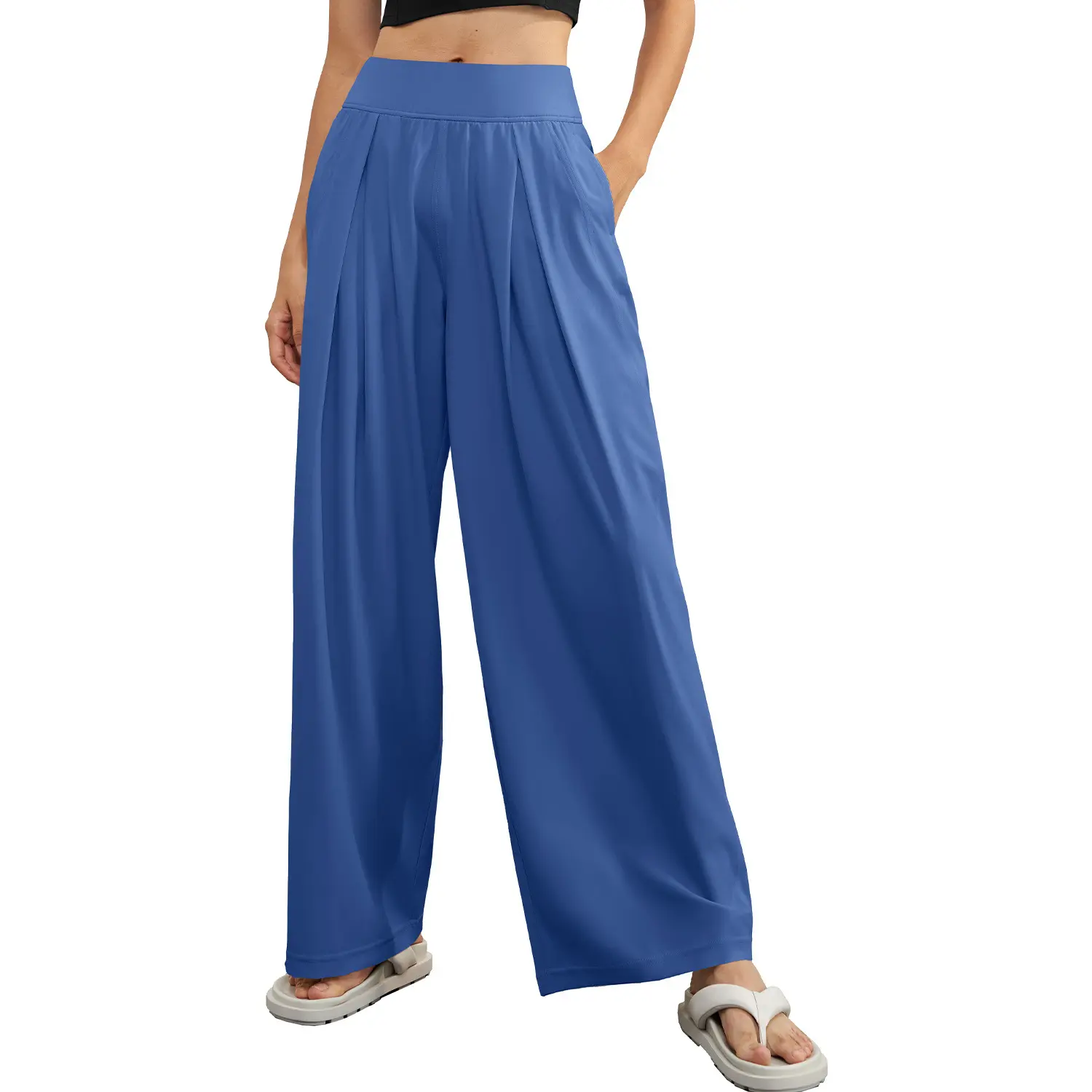 Loose yoga wide-leg pants breathable quick-drying sports trousers outdoor casual fitness running straight pants