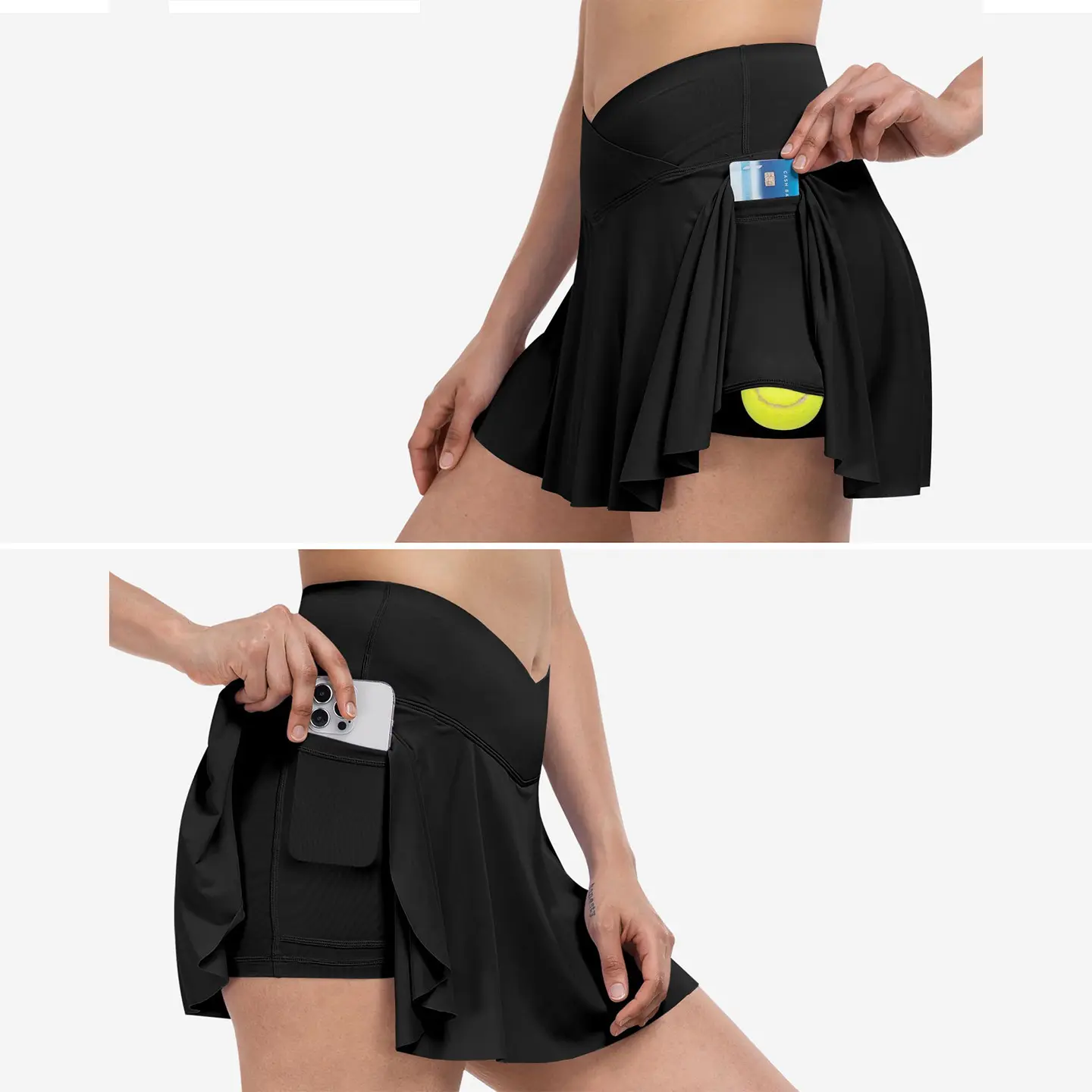 Yoga Skirt Cross Waist Tennis Skirt Fake Two Pieces Fitness Running Outdoor Skinny Sports Skirt sport set women