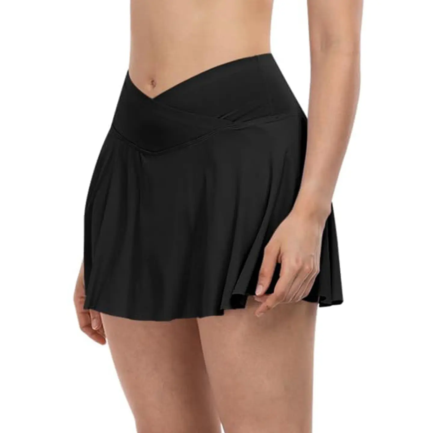 Yoga Skirt Cross Waist Tennis Skirt Fake Two Pieces Fitness Running Outdoor Skinny Sports Skirt sport set women