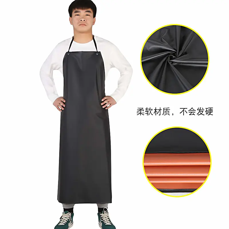 PVC waterproof and oil-proof thickened apron soft leather adult food aquatic product slaughtering kitchen labor insurance apron