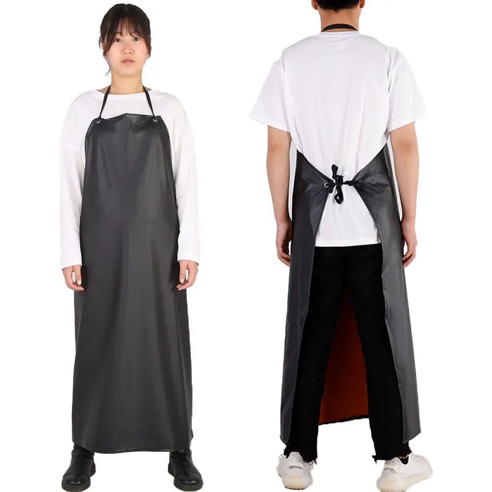 PVC waterproof and oil-proof thickened apron soft leather adult food aquatic product slaughtering kitchen labor insurance apron