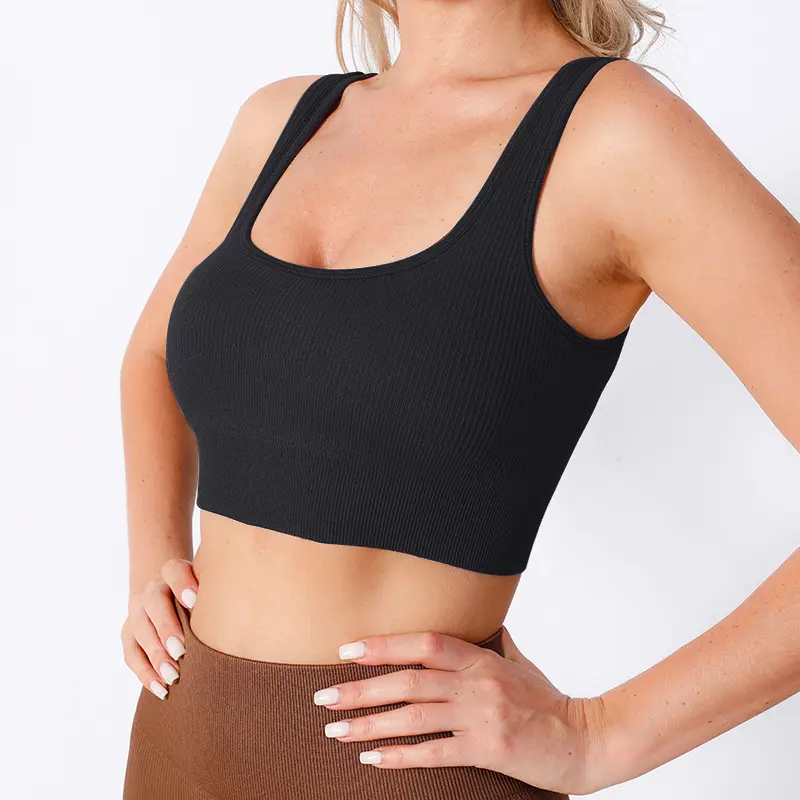 Yoga sports underwear vest women's yoga clothes fitness beauty back bra top bra shock-proof belt chest pad bra gym