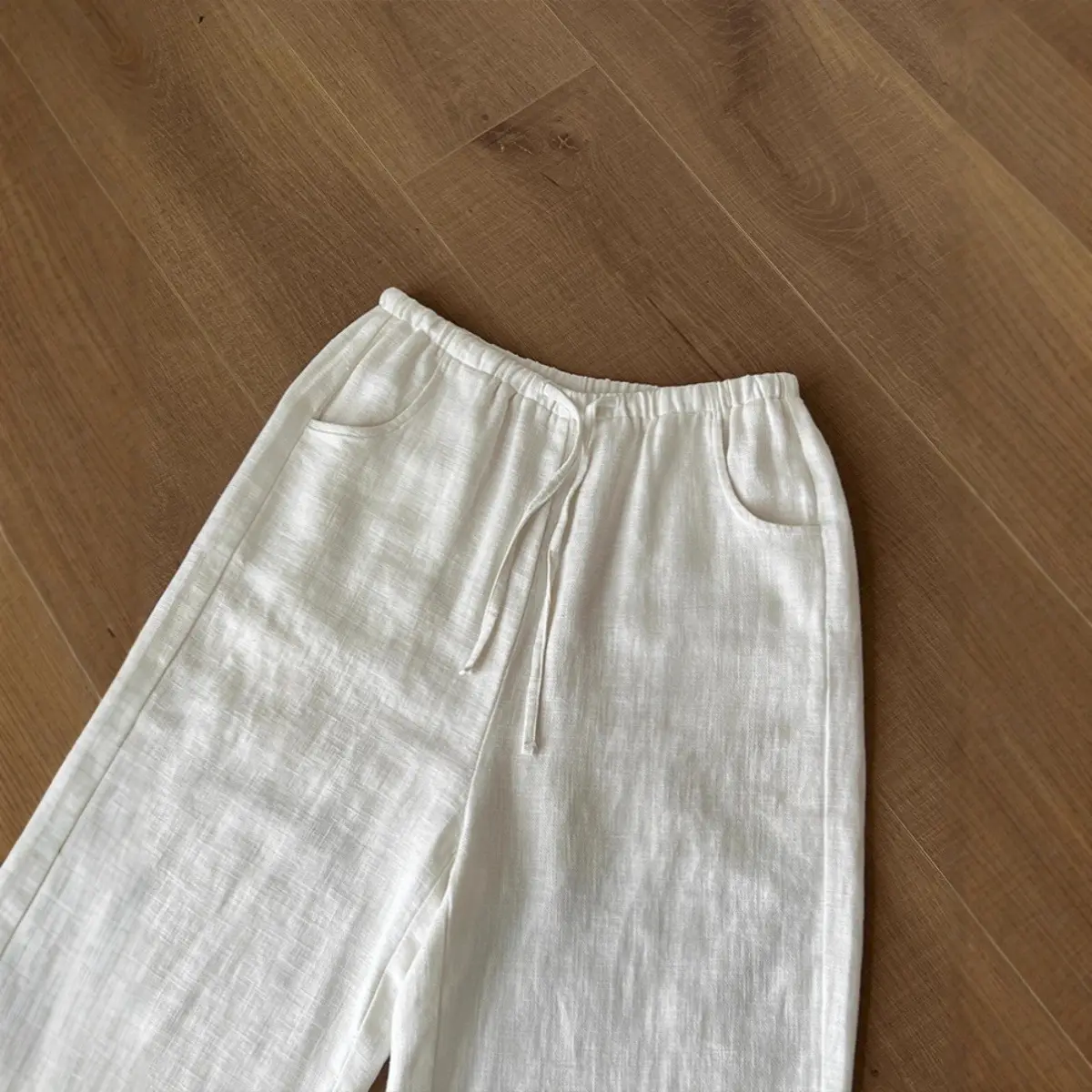 Washed white ramie pants, flexible and comfortable linen wide-leg pants for women women pants wide leg pants women