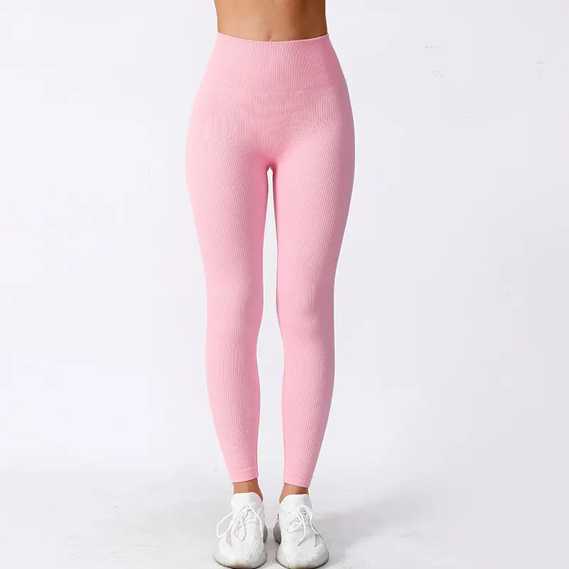 Yoga Pants Threaded Pilates Sports Leggings Seamless High Waist Hip Lift High Elastic Fitness Pants yoga pants