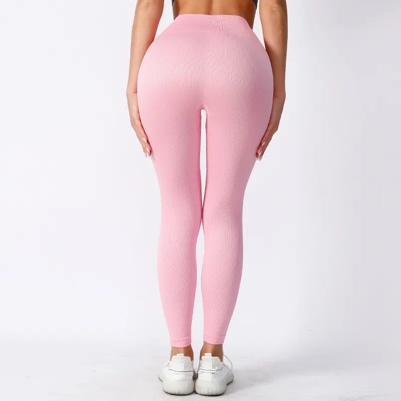 Yoga Pants Threaded Pilates Sports Leggings Seamless High Waist Hip Lift High Elastic Fitness Pants yoga pants