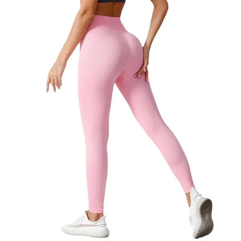 Yoga Pants Threaded Pilates Sports Leggings Seamless High Waist Hip Lift High Elastic Fitness Pants yoga pants