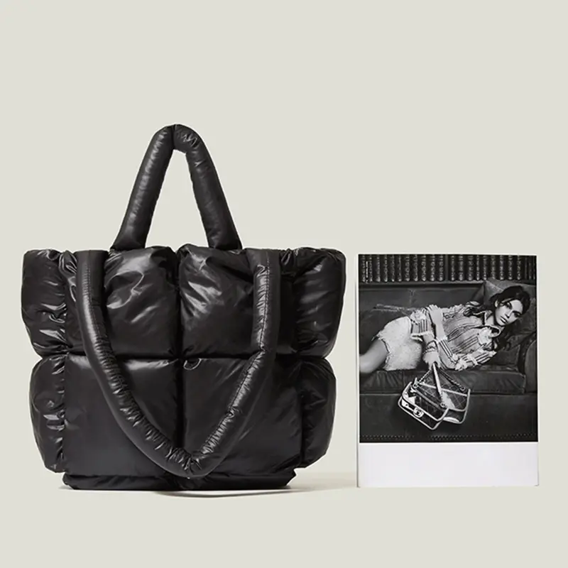 Winter Single Shoulder Tote Bags Women Space Pad Cotton Feather Down Bucket Handbag Large Capacity Shopping Bag Bolsa Feminina