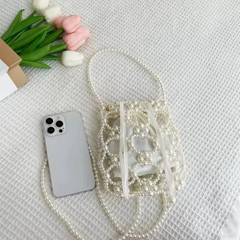 Beautiful Handmade Beading Shoulder Handbag Luxurious and Bright Evening Clutch Purse and Crossbody Bag For Women